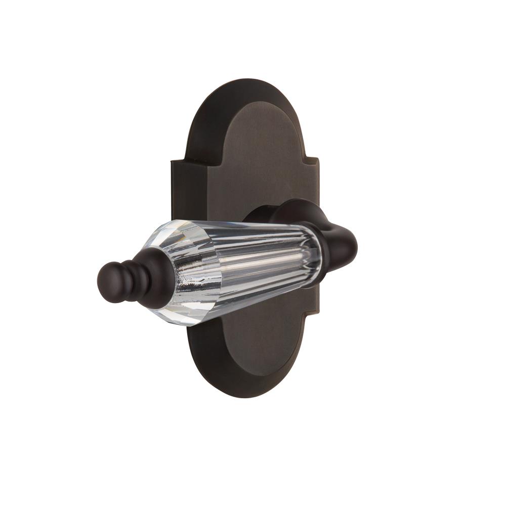 Nostalgic Warehouse COTPRL Full Passage Set Without Keyhole Cottage Plate with Parlour Lever in Oil-Rubbed Bronze